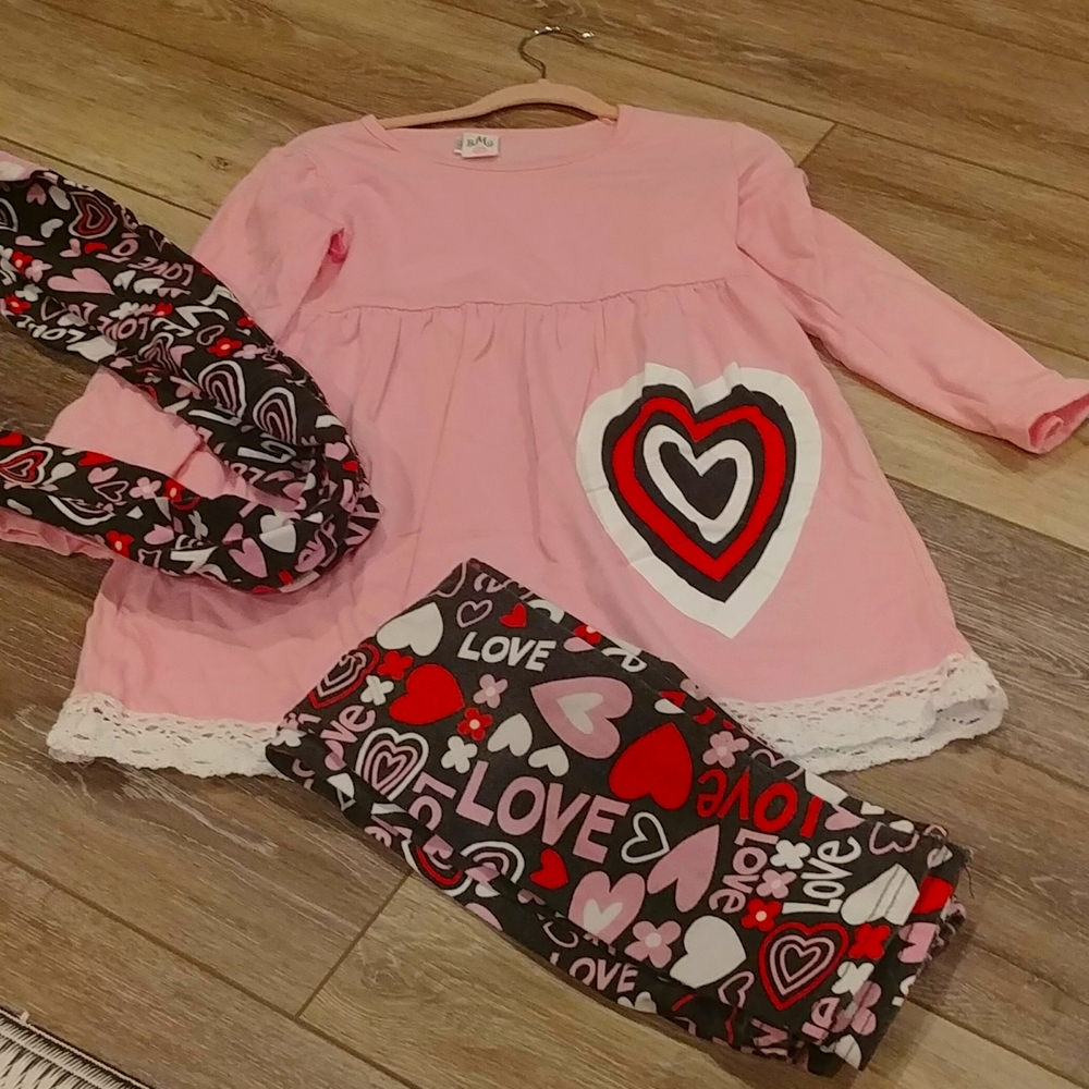 Girls boutique shirt, pants and scarf set. Super cute!